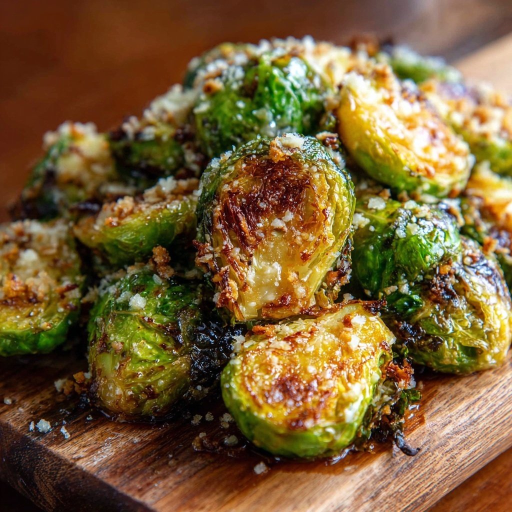 Roasted Garlic Parmesan Brussels Sprouts