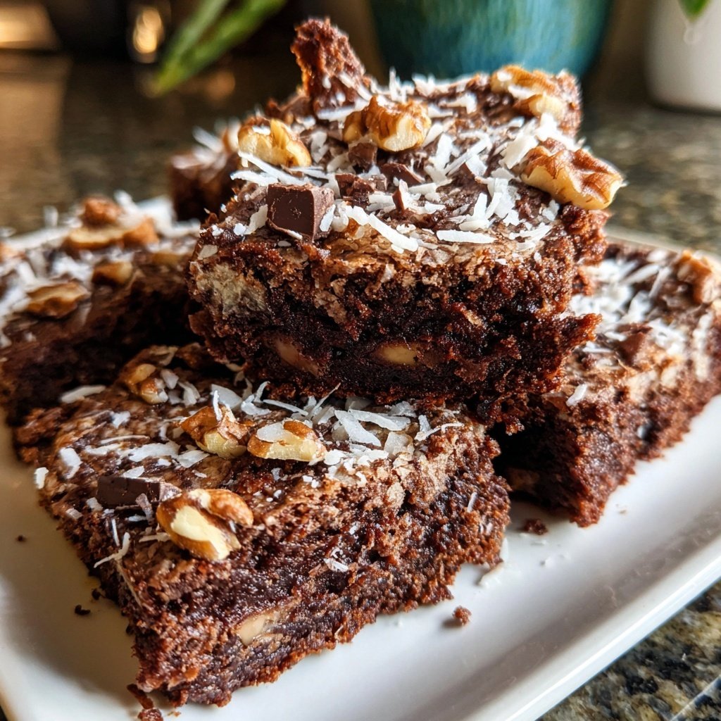 Almond Joy Cottage Cheese Brownies