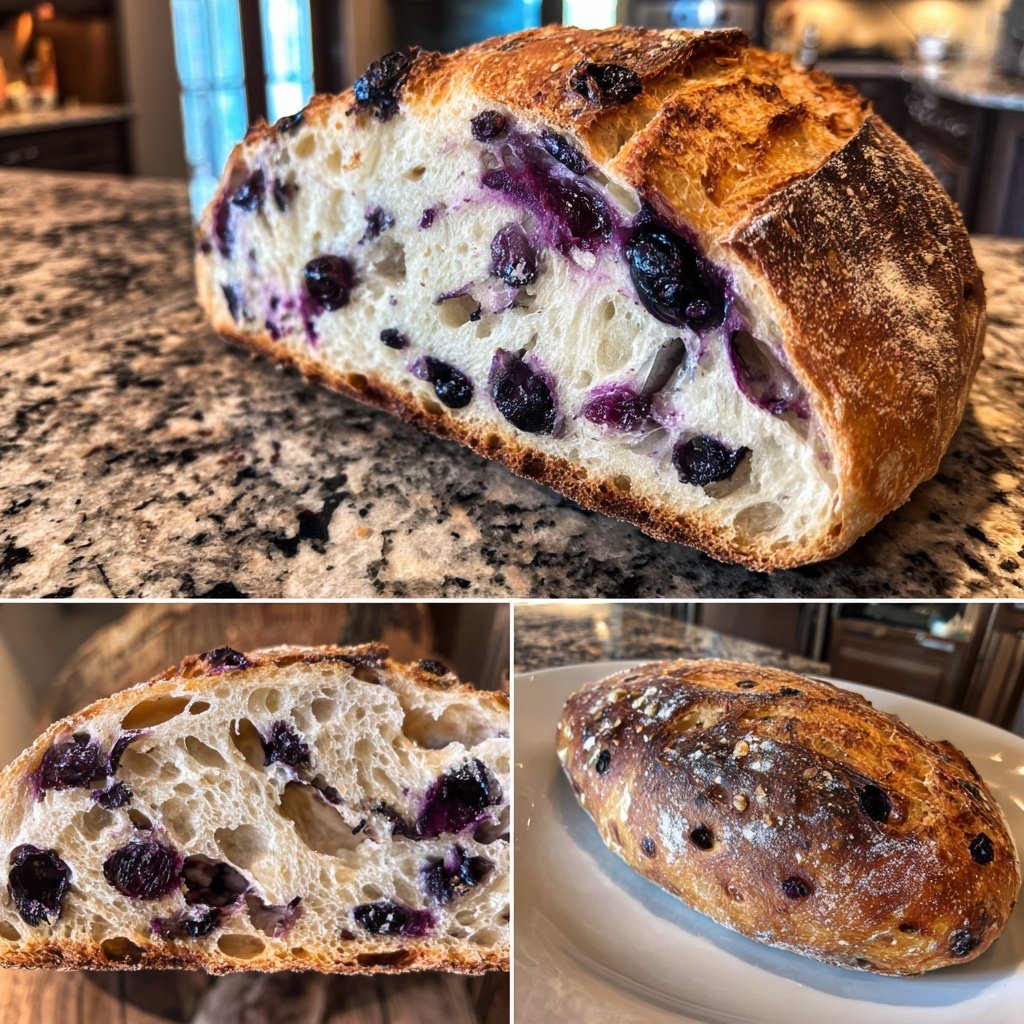 Blueberry Lemon Sourdough with Lemon Zest Crumb
