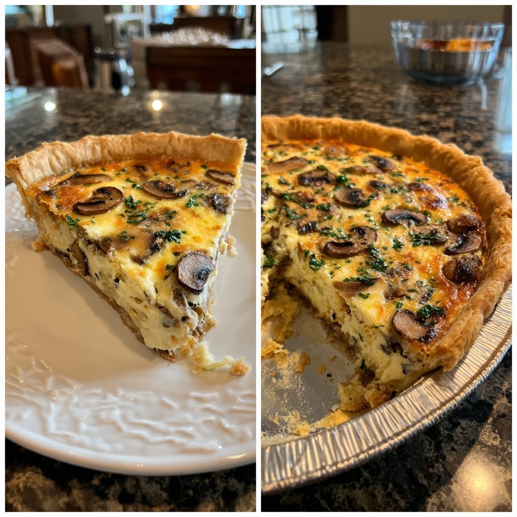 Mushroom Cheese Breakfast Quiche
