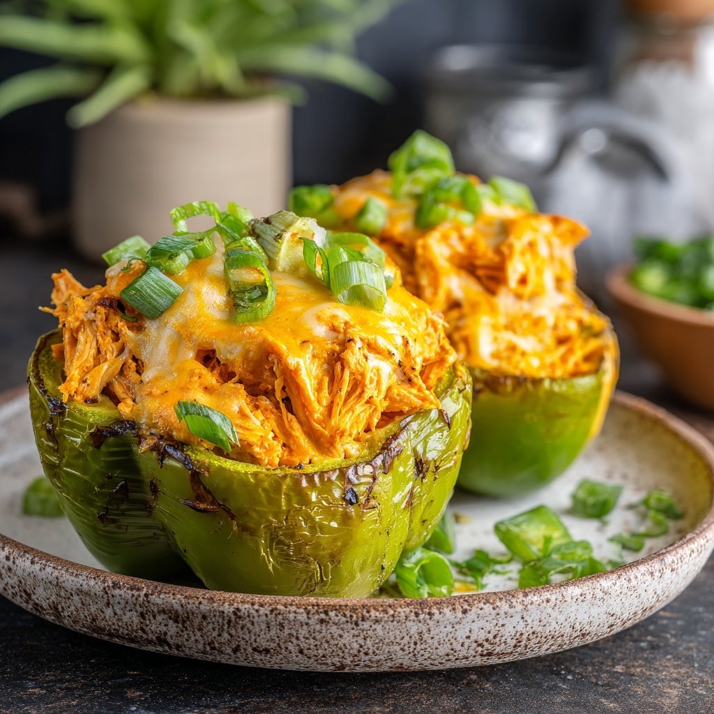 Buffalo Chicken Stuffed Bell Peppers