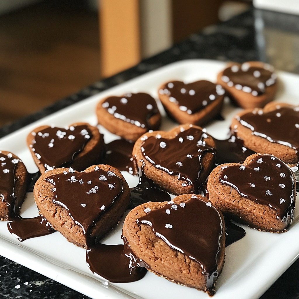 Gingerbread Hearts with Dark Chocolate Glaze