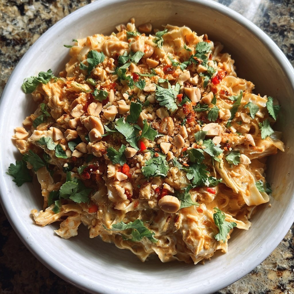 Thai Peanut Chicken Noodles Bowl