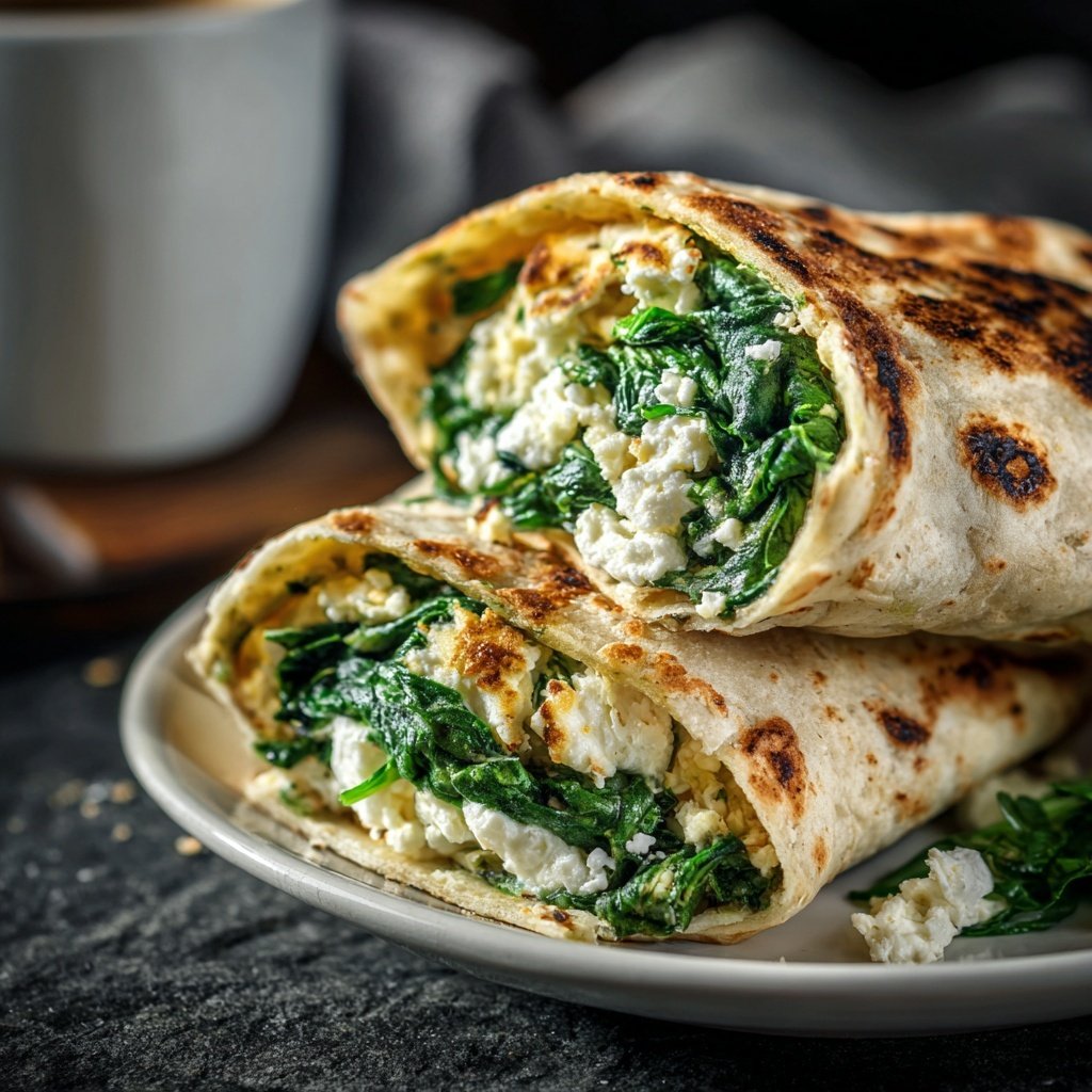 Spinach Feta Breakfast Wrap for Busy Mornings​