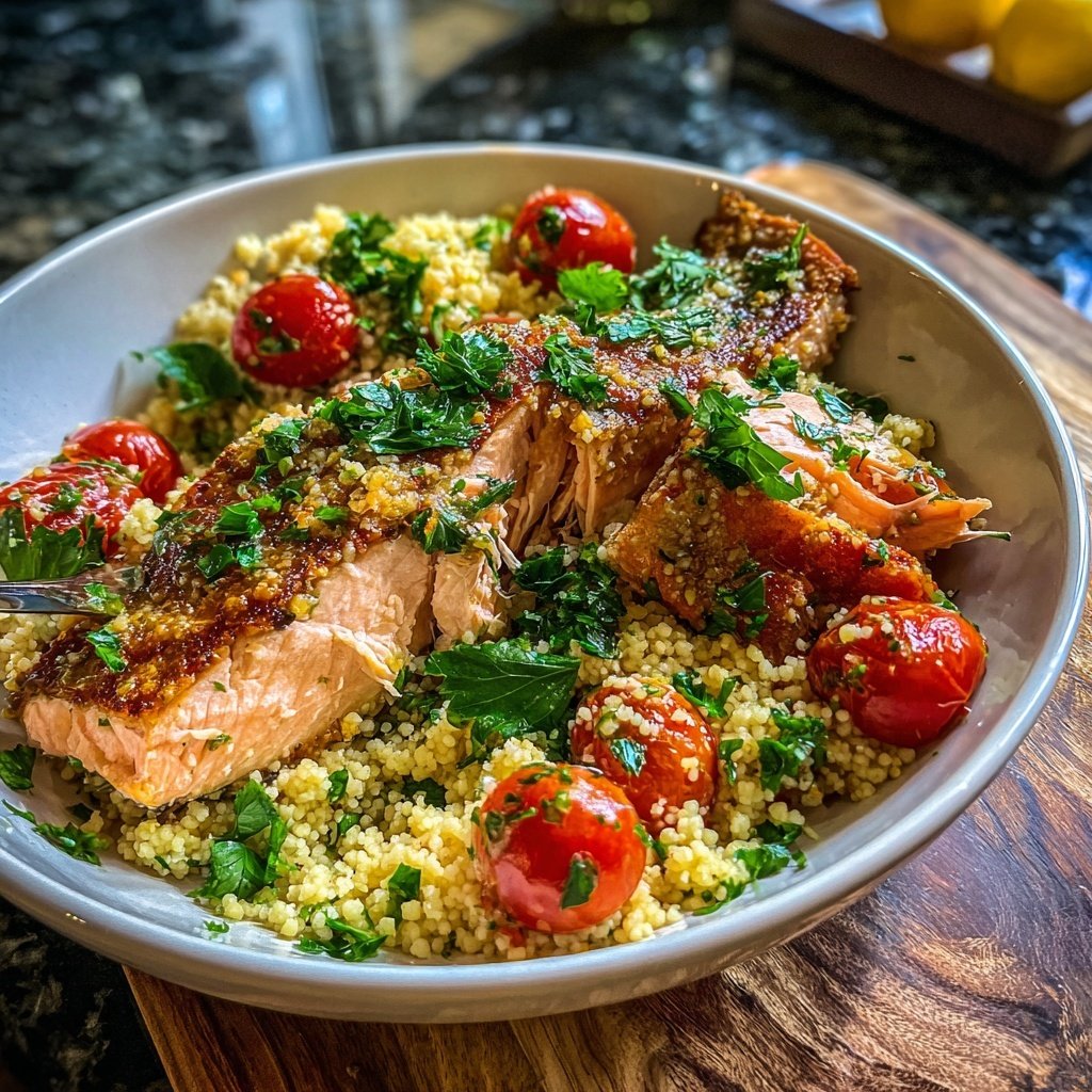 Mediterranean Salmon Couscous Bowl