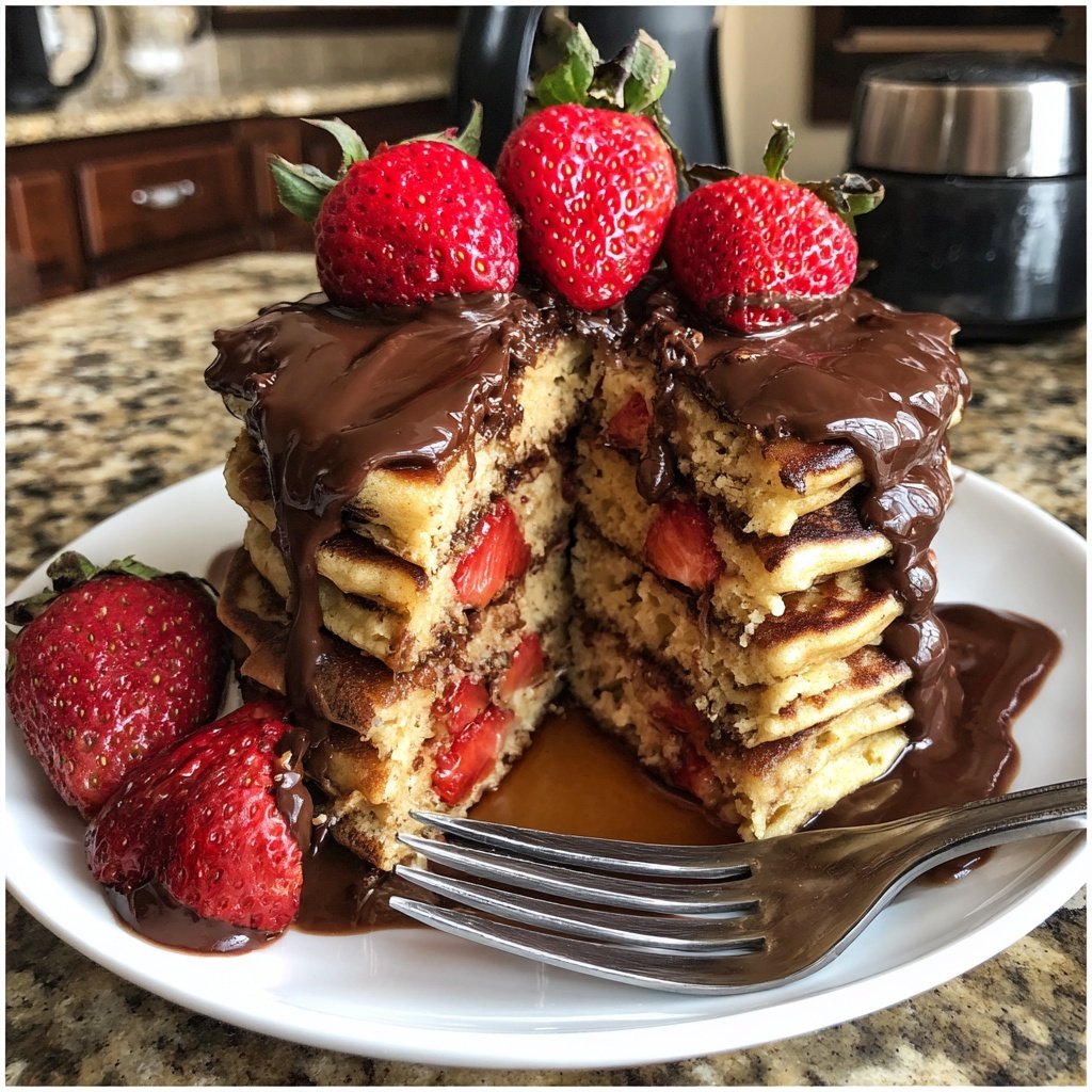 Chocolate-Covered Strawberry Pancakes