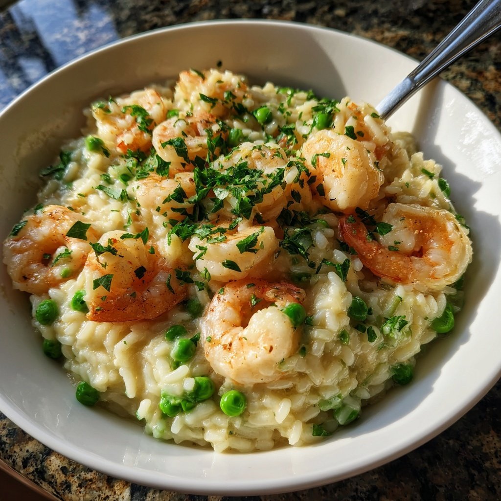 Seafood Risotto with Peas