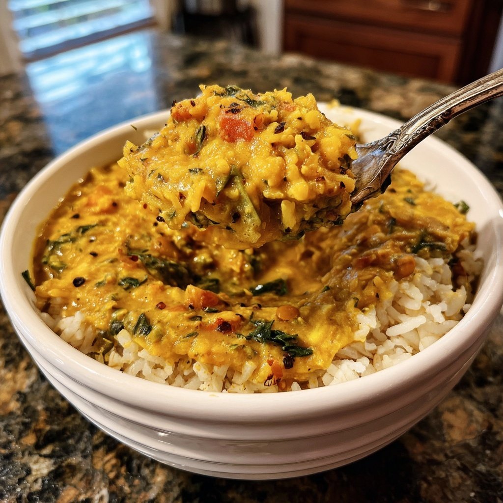 Speedy Lentil Coconut Curry Rice