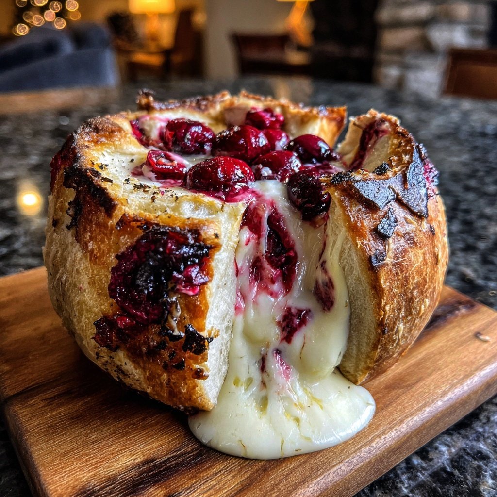 Brie and Cranberry Fondue Bliss