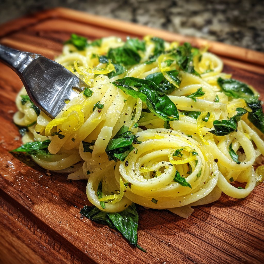 Lemon Zest and Basil Pasta