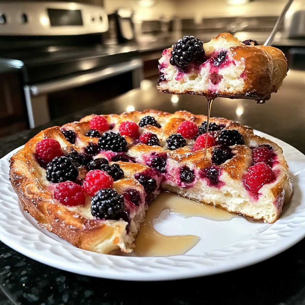 Festive Berry Croissant French Toast Bake​