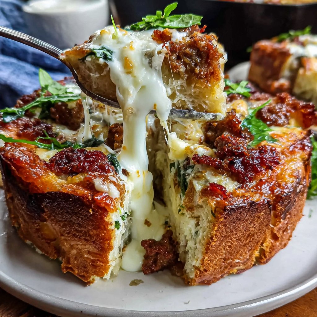 Breakfast Strata with Dandelion Greens