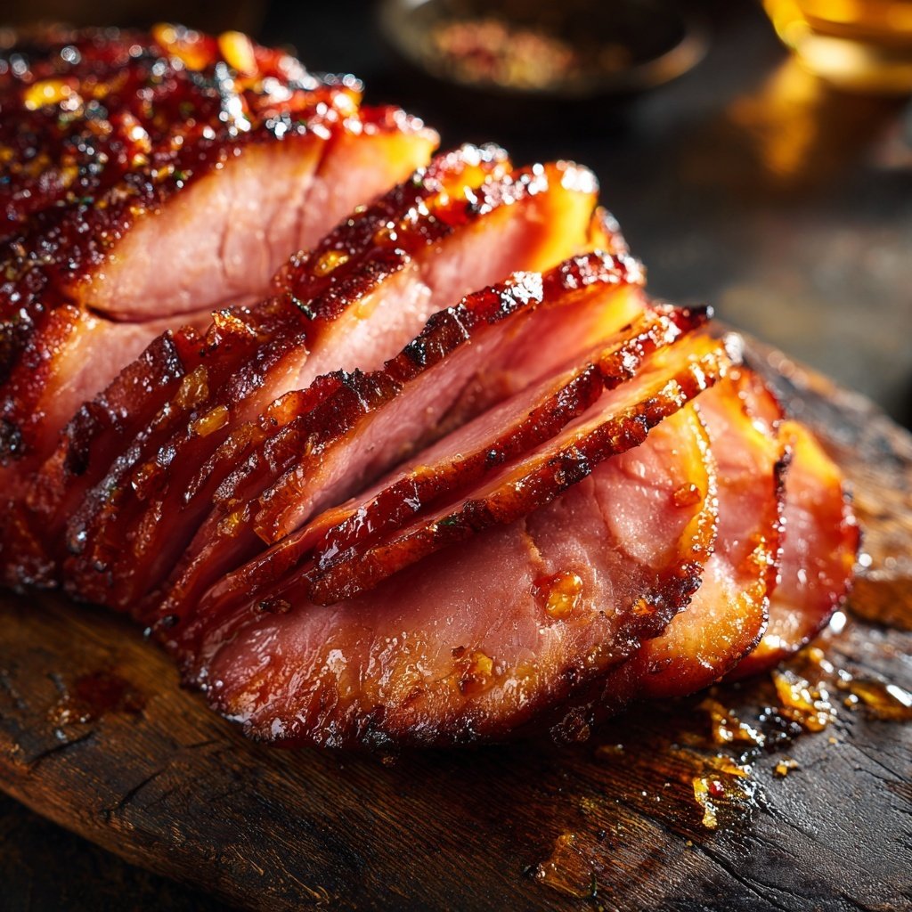 Cherry Bourbon Glazed Ham Centerpiece