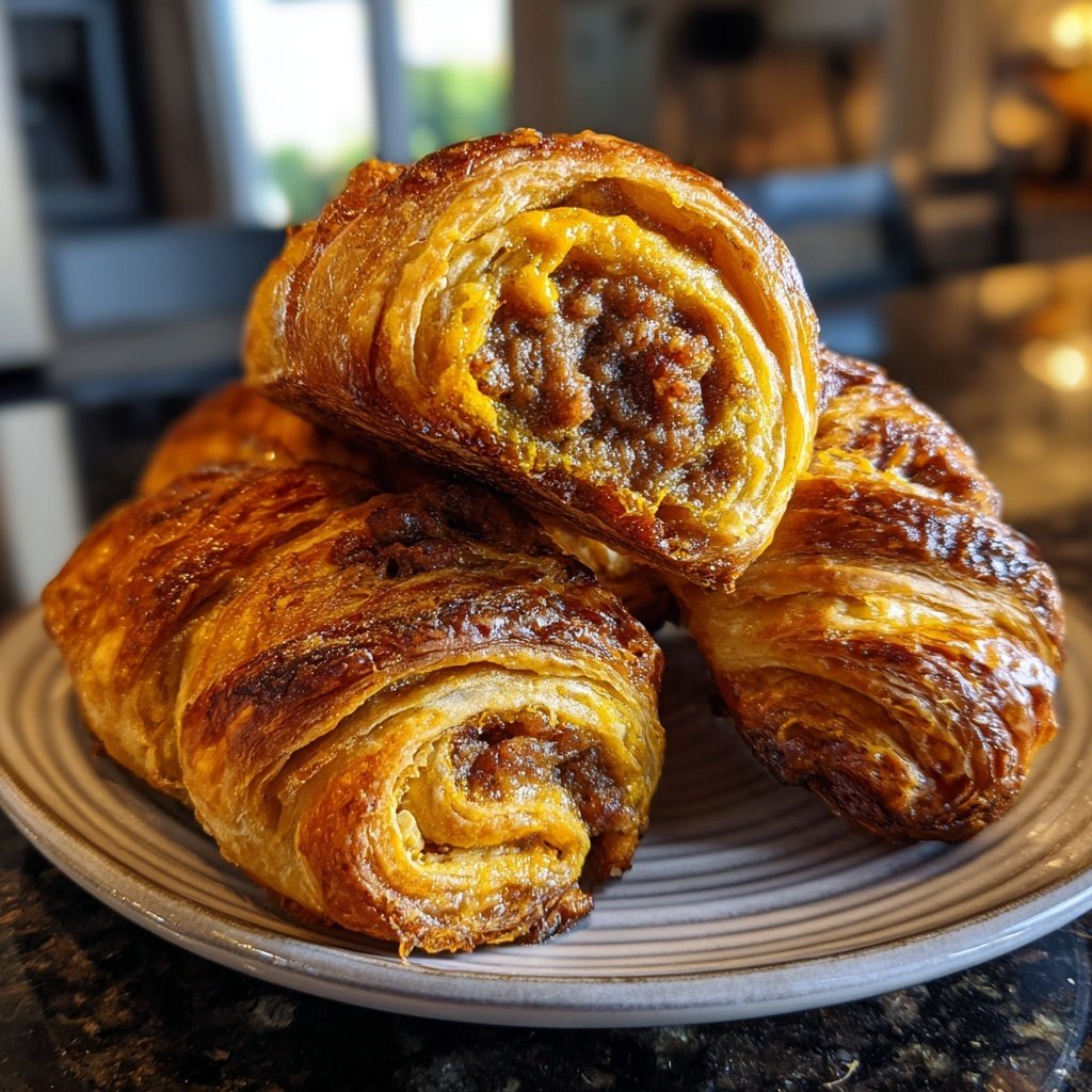 Savory Sausage Rolls with Mustard