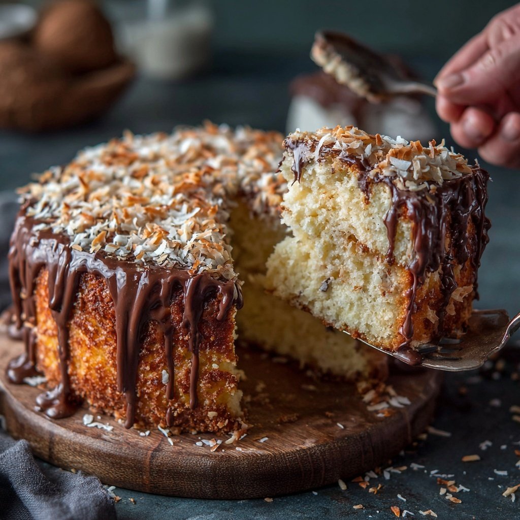 Vanilla Almond Joy Cake