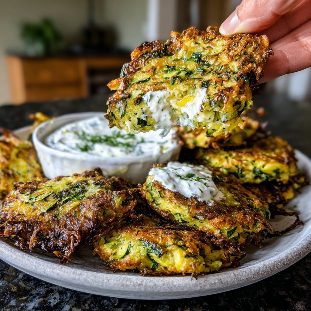 Zucchini Fritters with Tzatziki
