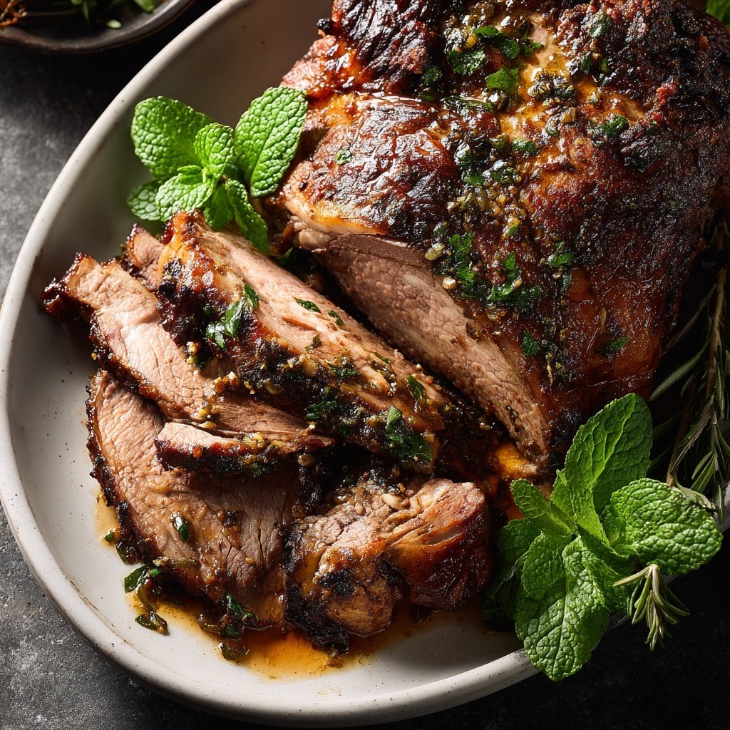 Roast Lamb Rosemary Jus Mint