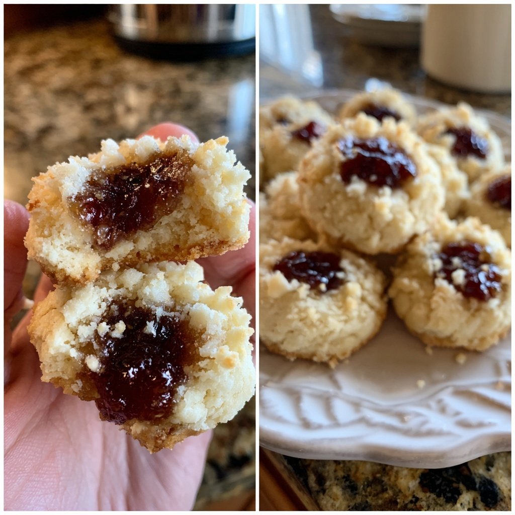 Eggnog Thumbprint Cookies Jam Filled